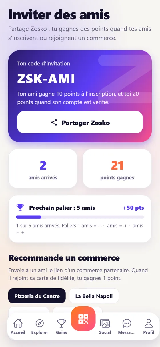 Invite tes amis
